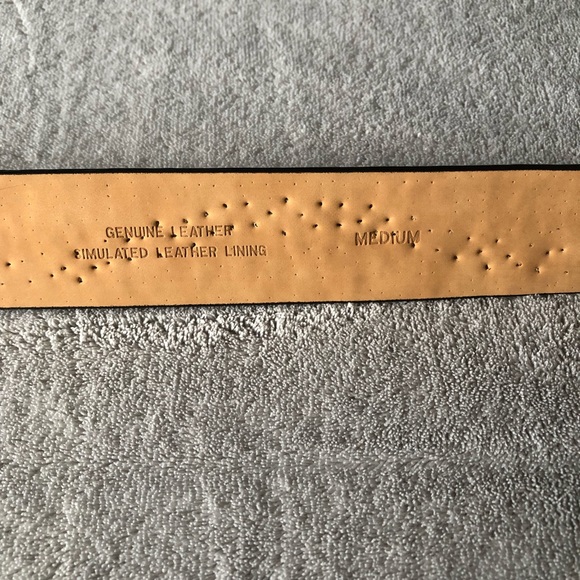 BLACK GENUINE LEATHER BELT WITH BLACK AND SILVER GEMS & BLACK METAL BUCKLE M - Picture 7 of 7